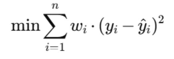 فرمول حداقل مربعات وزنی