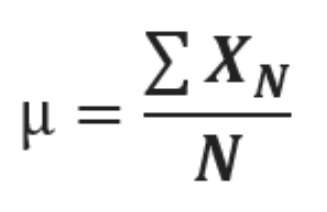 فرمول میانگین جامعه